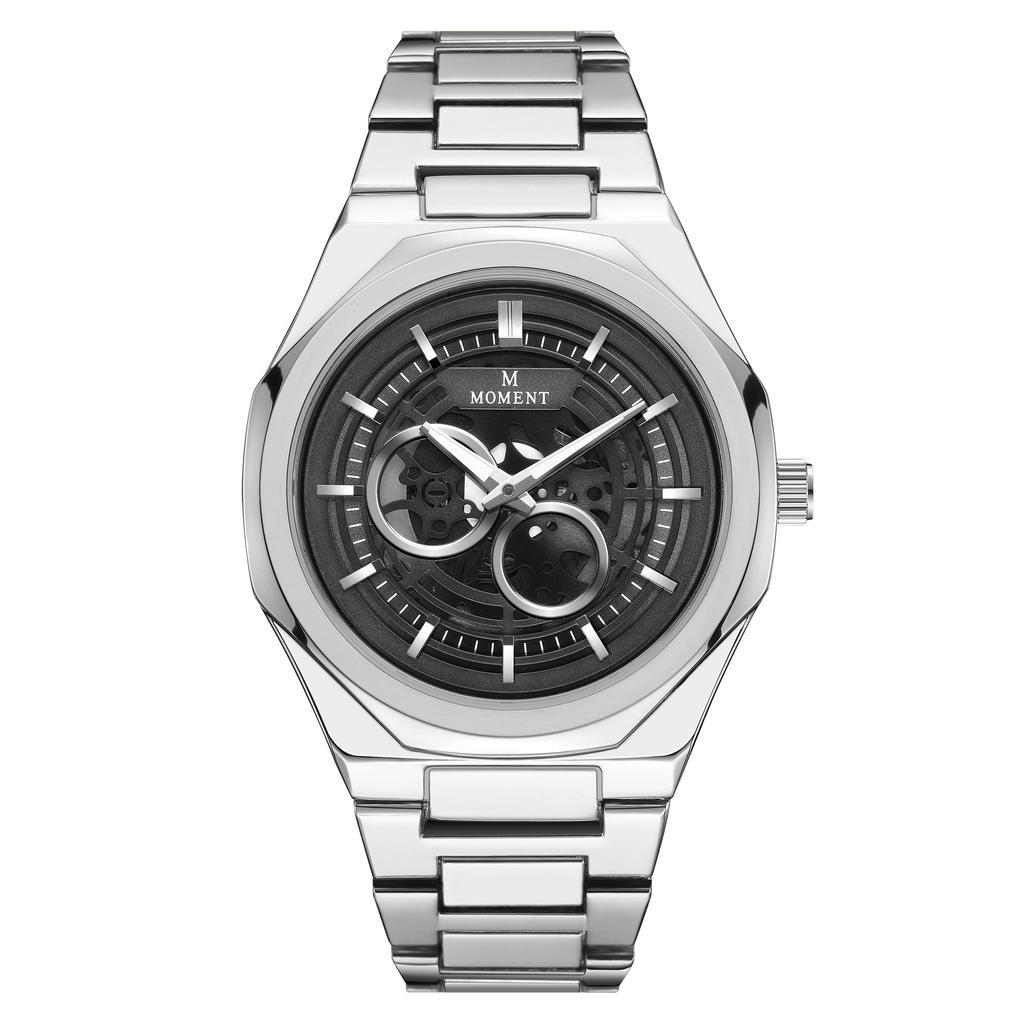 Skeleton Men's Watch Non-mechanical Watch Fashion Business Steel Belt Men's Watch