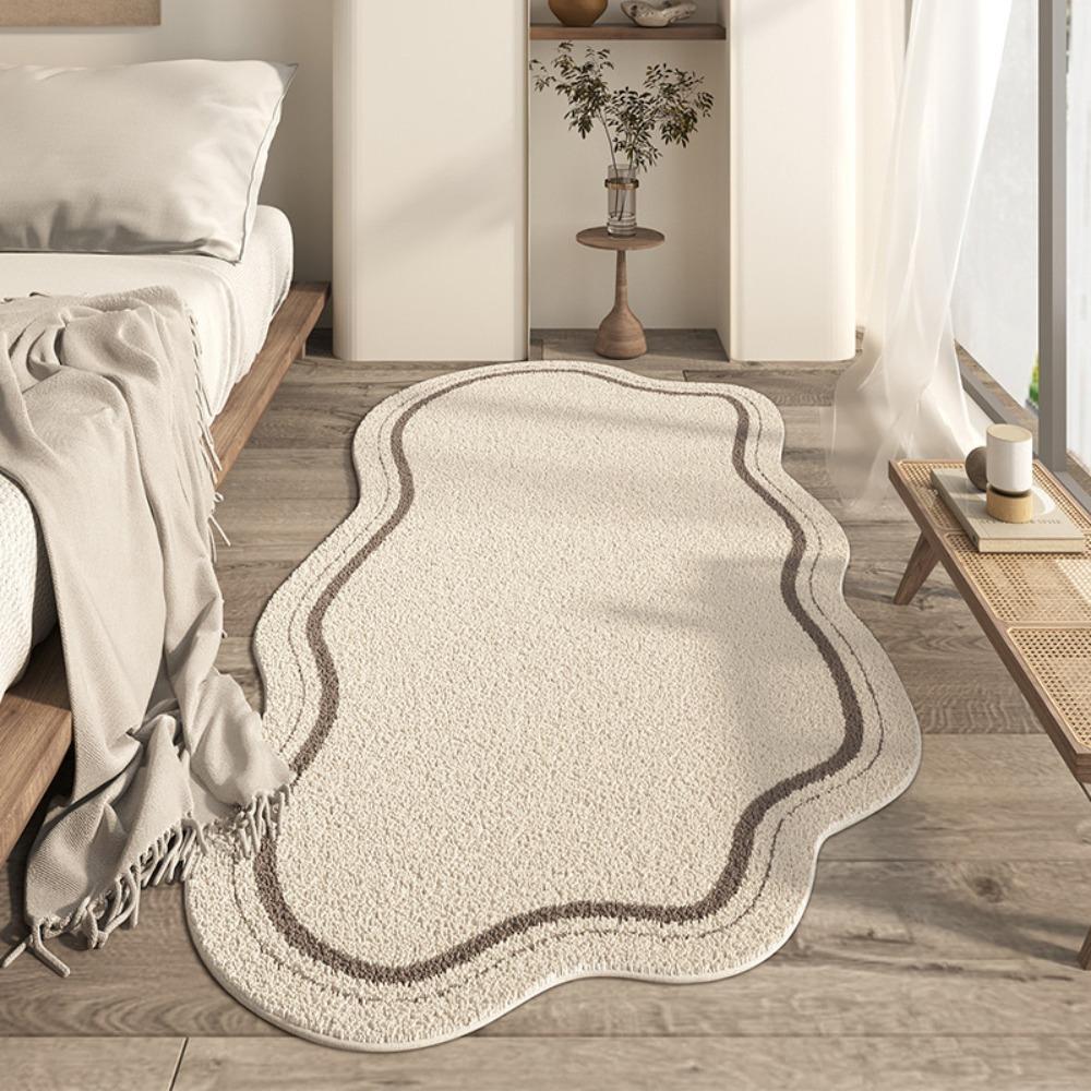 Minimalist Irregular Carpet Cream Style Bedside Carpet Coffee Table Pad Bedroom Rug  Hotel