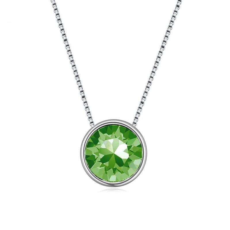 Original Crystals from Austria Mini Round Beads Pendant Necklace Silver Color Choker for Women Girls Party Daily Jewelry 8MM
