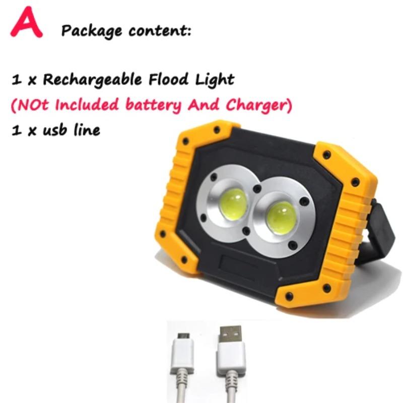 2019 New USB Rechargeable Spotlights  LED Projection Lamp Light  Waterproof Outdoor Emergency Lamp Searchlight Spotlights Floodl