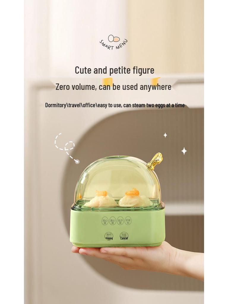 Automatic Mini Egg Steamer with Timer: Multifunctional, Anti-Dry, Perfect for Breakfast