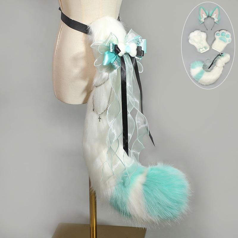 Handmade Demon Fox Lo Niang Fox Ears Beast Ears Headband Furui Beast Suit Cat Claw Beast Claw Comic Exhibition Cos Fox Tail Suit