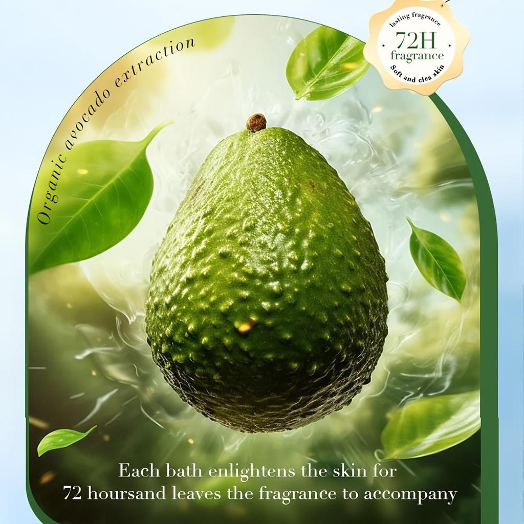 Avocado Moisturizing Shower Gel for Soft Skin Refreshing Fragrance Body Cleanser with Natural Ingredients