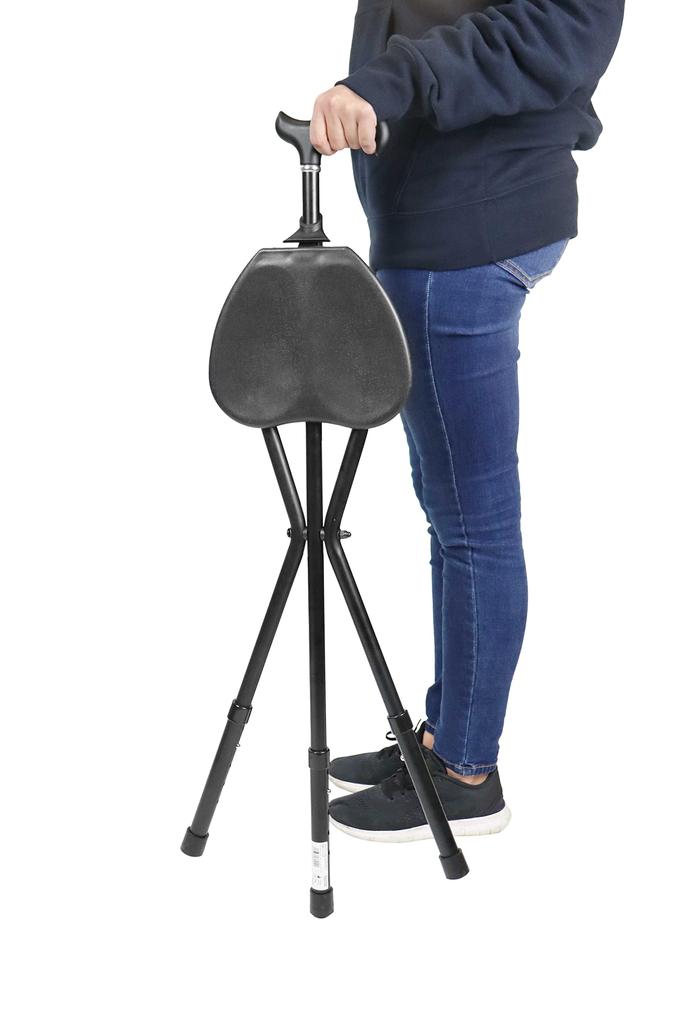KMINA PRO Cane Chair for Adults Adjustable Foldable Walking Cane with Seat for Adjustable Cane with Travel Cane with Chair for Aluminum Cane for Men