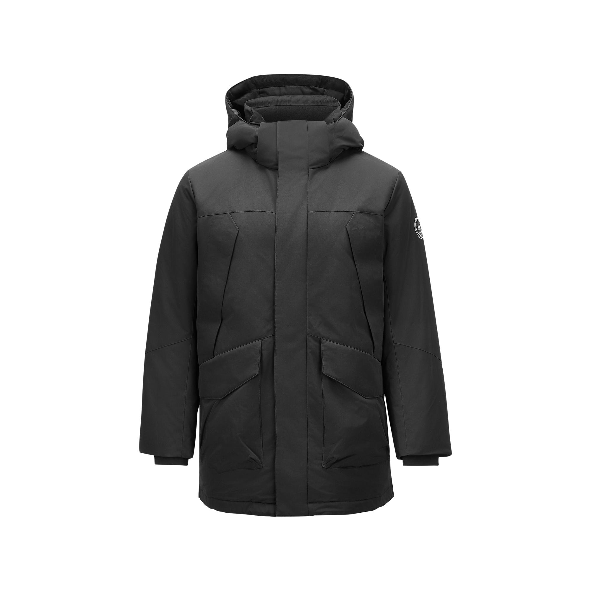 Skechers Sports Alliance Series Fashion Comfortable Hooded Warm Down Jacket Men outerwear Carbon-Black L424M060-0018 L