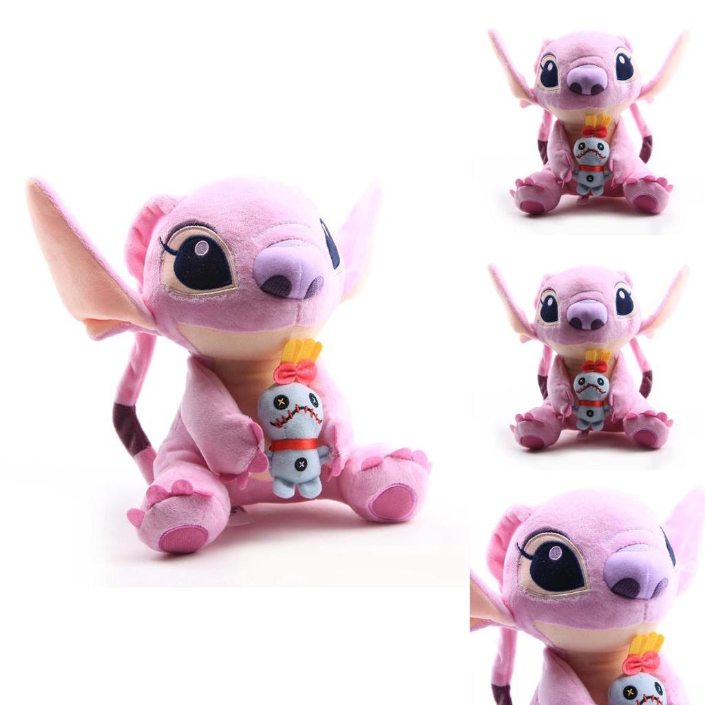 Adorável Boneco de Pelúcia Novo Lilo Stitch Namorada Com Scrum 25cm Brinquedo Macio Recheado