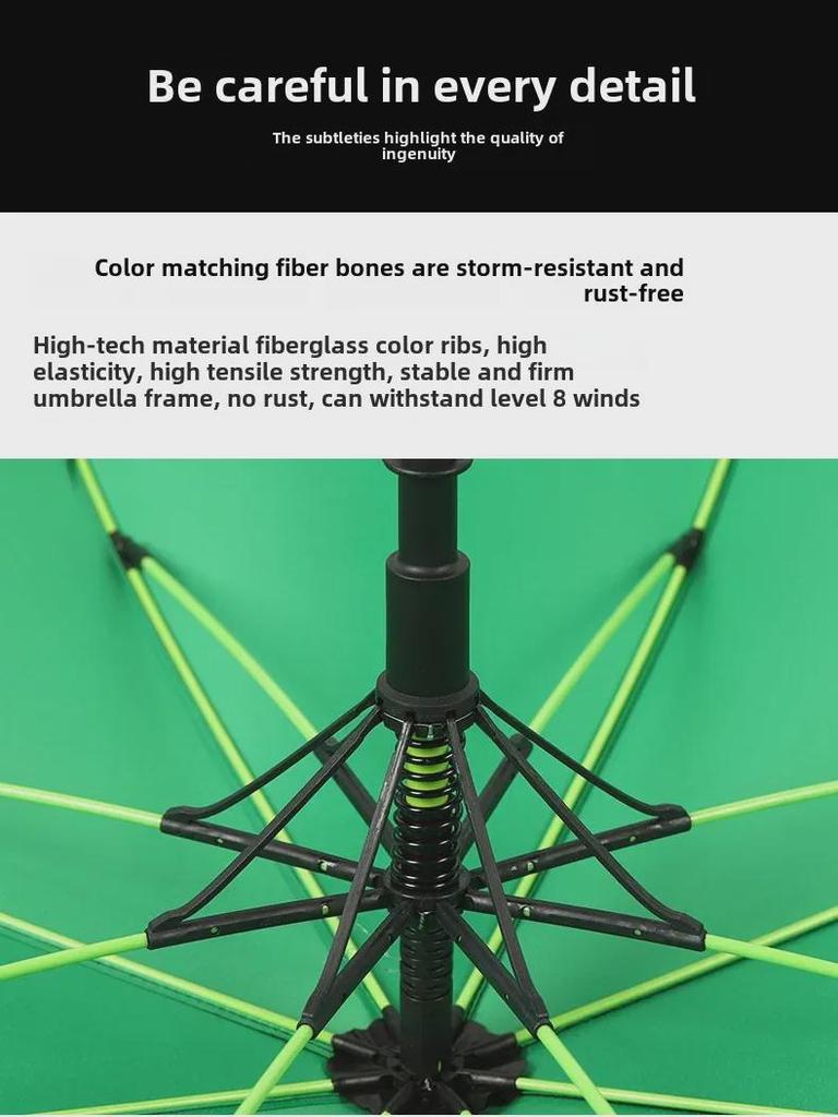 Fully Automatic Long Fiber Golf Umbrella - Large, Straight, Double Canopy for Business & Custom Gifts