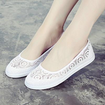 Fashion Spring Summer Canvas Nurse Women's Slip-on Shoes Low Wedge Heel Solid Women Platform Casual Flat Soft Bottom Woman