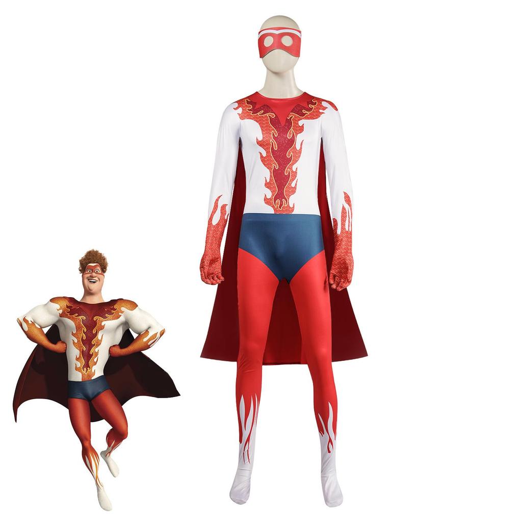 Megamind Superschurke Plüschoverall mit Umhang Kostüm für Bühnenauftritt