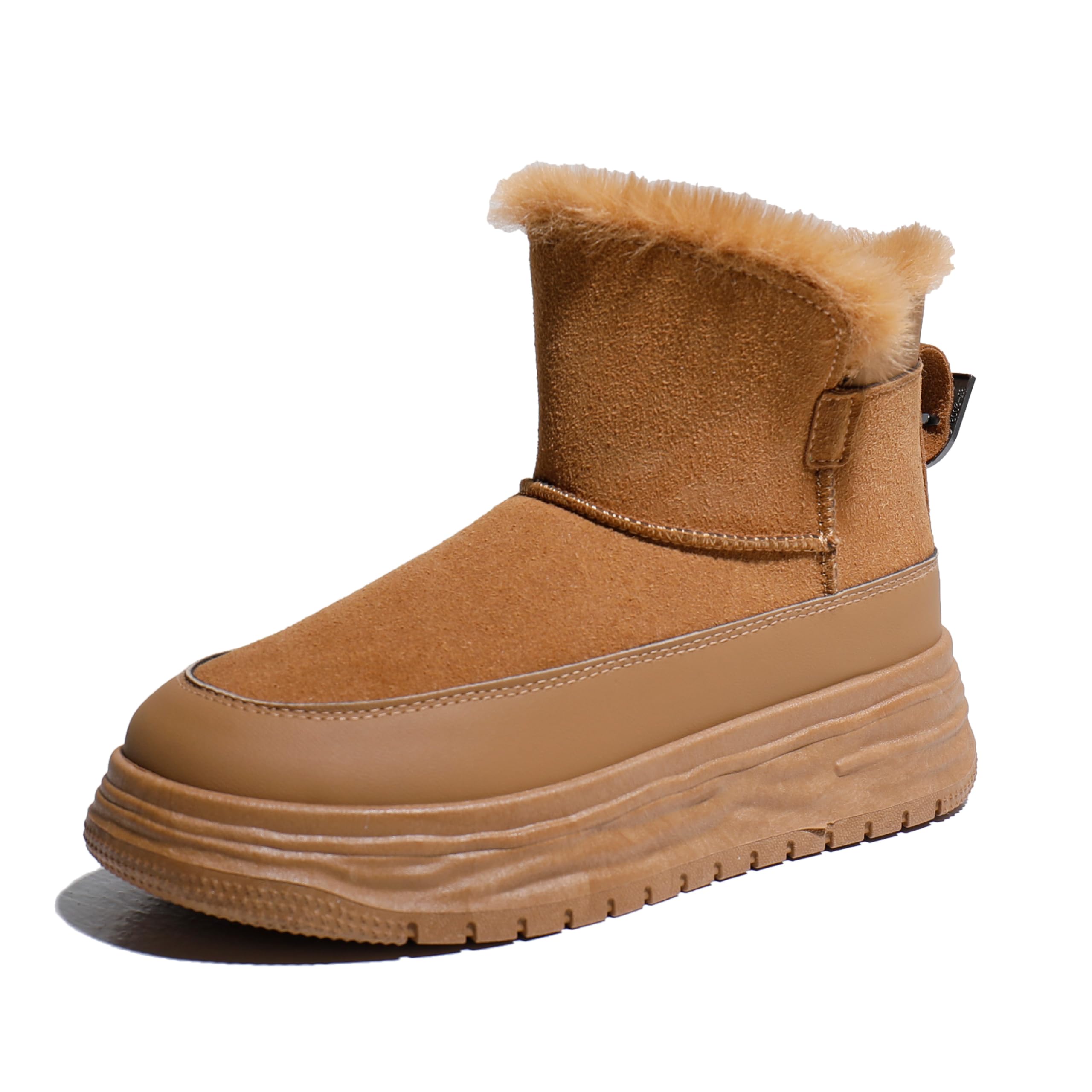 

MIDIRO Women s Zipper Snow Boots, Fleece-Lined Shearling Boots, Warm, Non-Slip, Winter Casual