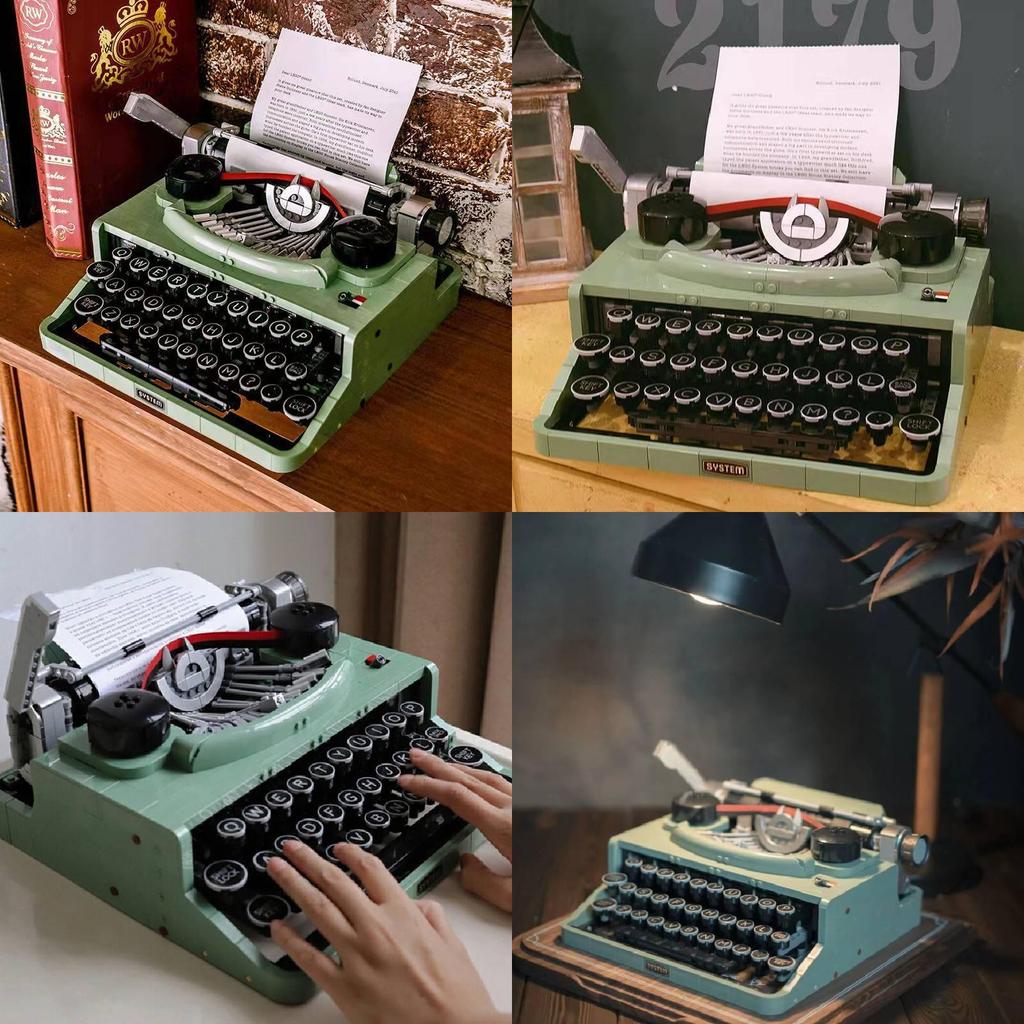 Retro Typewriter Building Block Set For Creative Play And Nostalgic Fun For Ages 7 To 14