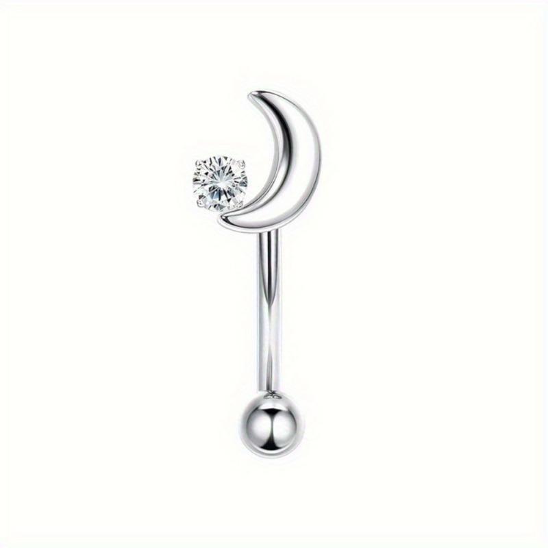 Florideco 1Pc Rook Eyebrow Studs Earrings Surgical Steel CZ Opal Belly Lip Ring Cartilage Piercing Jewelry for Women Men