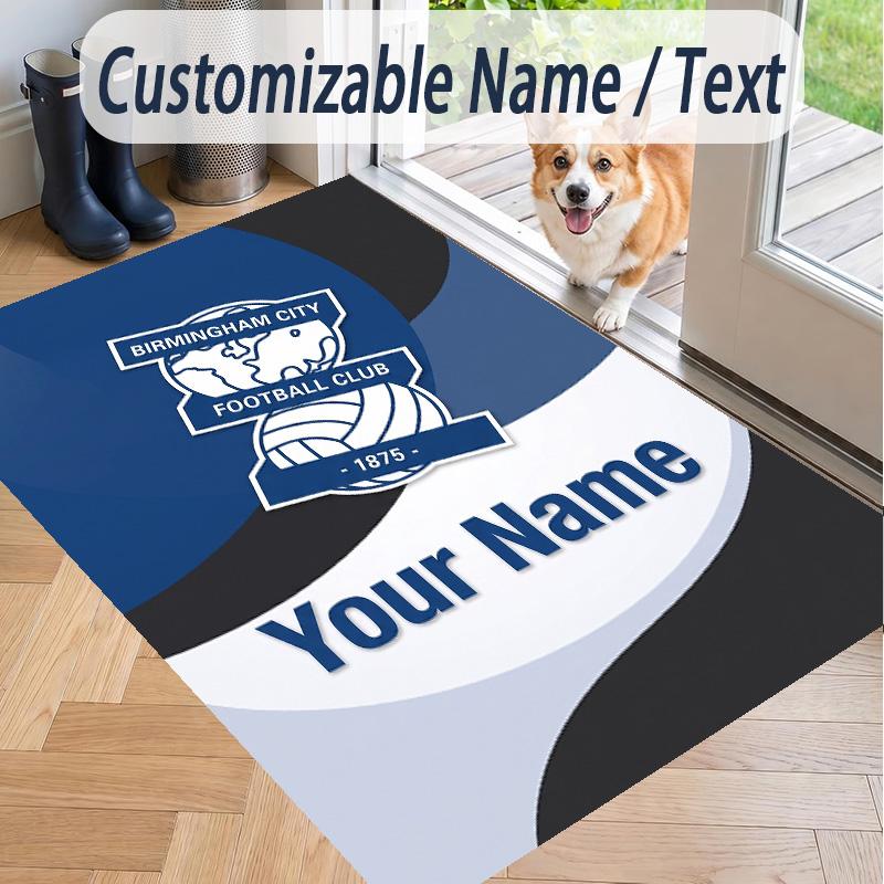 Custom Text Printed Rug BIRMINGHAM CITY Football Non Slip Floor Carpet For Home Room Decor