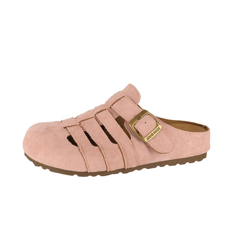 Versatile retro baotou half slippers women's outer wear summer new lazy hollow slippers platform sandals