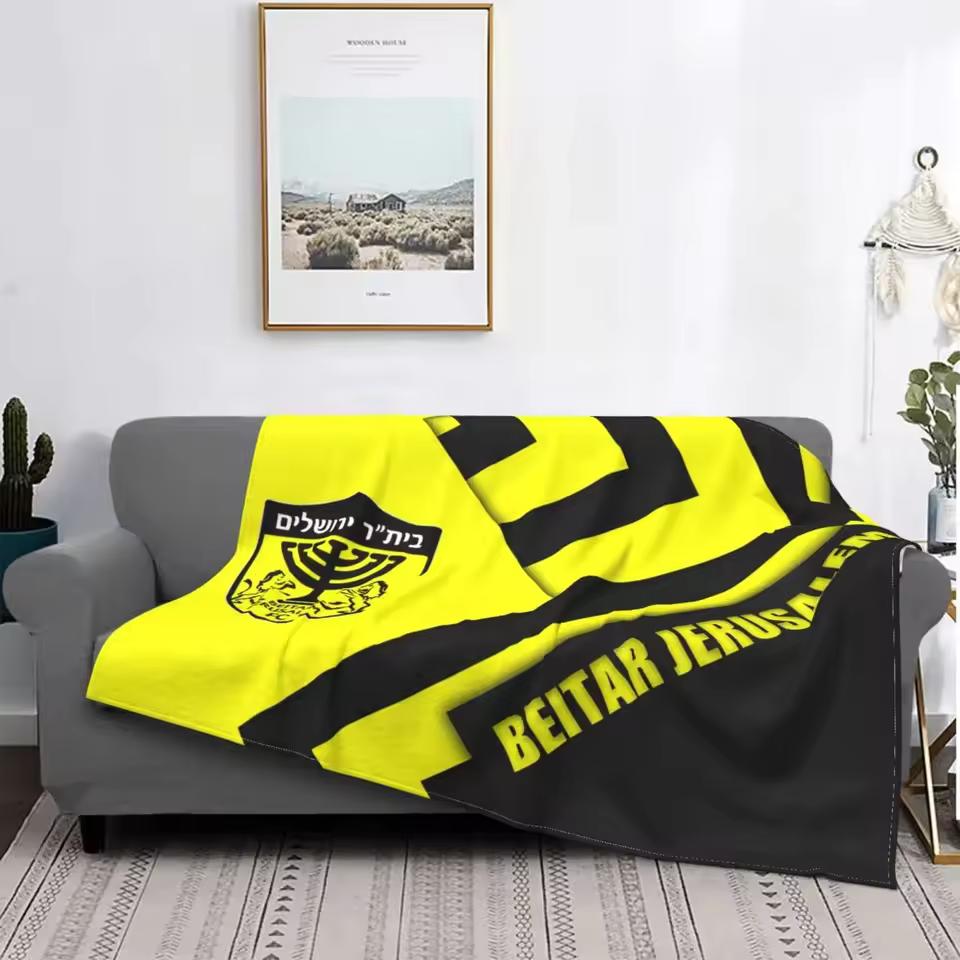 Půlka FC Izrael Beitar Jeruzalém Deka Fotbalový zápas Plyšová Zábavná Teplá přehozová deka na postel Pohovka Zima