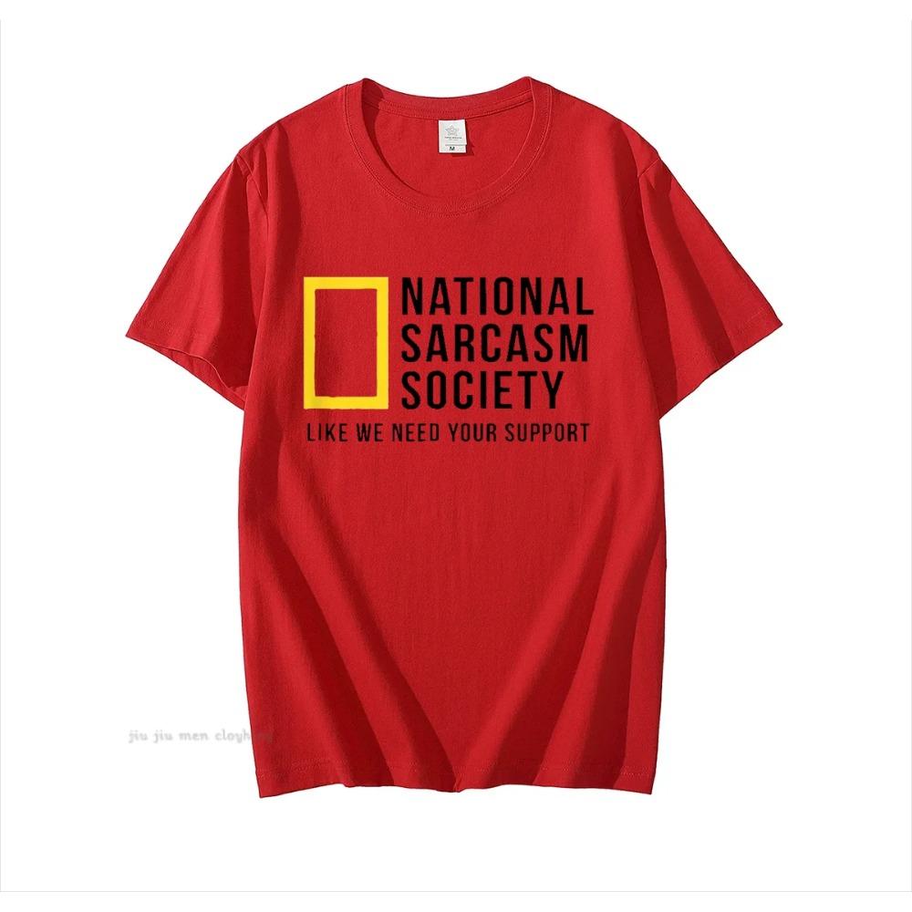 National Sarcasm Society Lustiges Sarkastisches Herren Damen T-Shirt Buchstabenaufdruck Tops T-Shirt Baumwolle Herren Übergröße Lässiges Oberteil T-Shirt