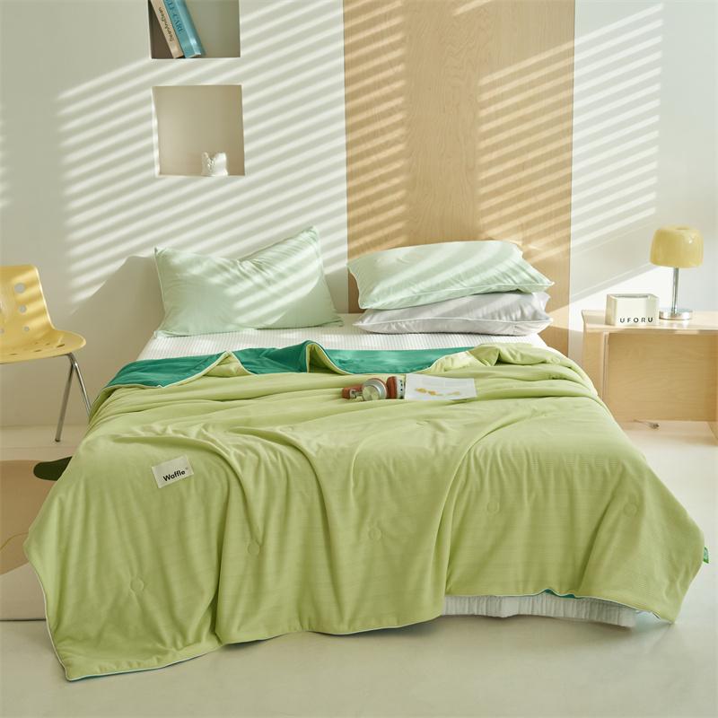 New Waffle Patterned Cool Feeling Summer Comforter Single PackSkin-friendly Soft Breathable and lightweightMachine Washable