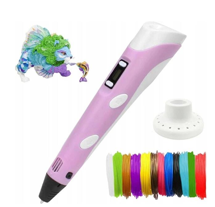 3D pen for kids creative printer fun PE12 pink refill