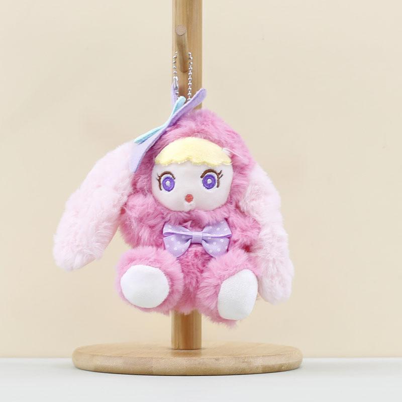 Turn Into Baby Rabbit Plush Keychain Toy Cartoon Doll Backpack Gifts Pendant