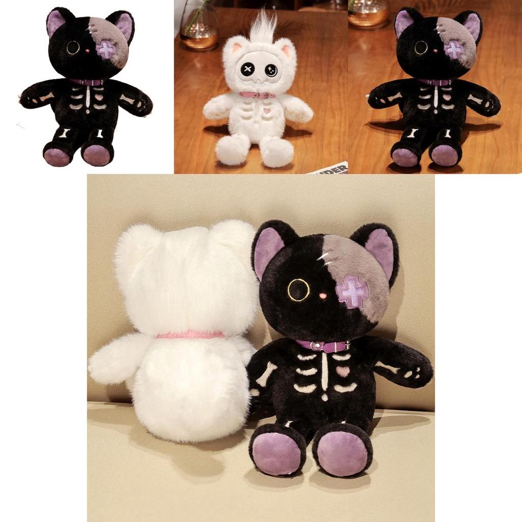 New Stock Skull Cat Plush Toy Glowing And Cute Cartoon Gift For Couples Ideal For Christmas And Valentine's Day
