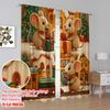 2pcs,2D plane printing Print Curtains Cute Mice Polyester Woven (without rod) Gifts Ldeal for Bedroom, Living Room, Office ,Home