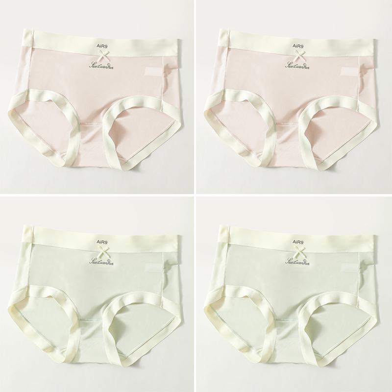 4Pcs Seamless Women Panties Ultra-thin Underwear Girls Briefs Female Ice Silk Ladies Lingerie