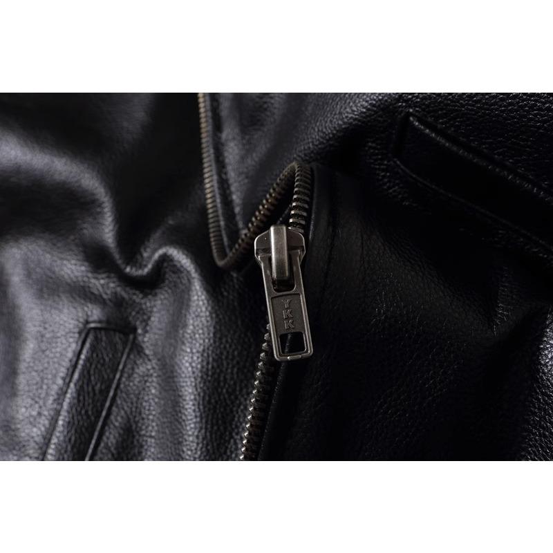 Taglia Cinese Uomo Giacca in Vera Pelle Naturale Pelle di Mucca Corta Slim Collo a Revers Giacca in Pelle da Uomo Primavera Autunno