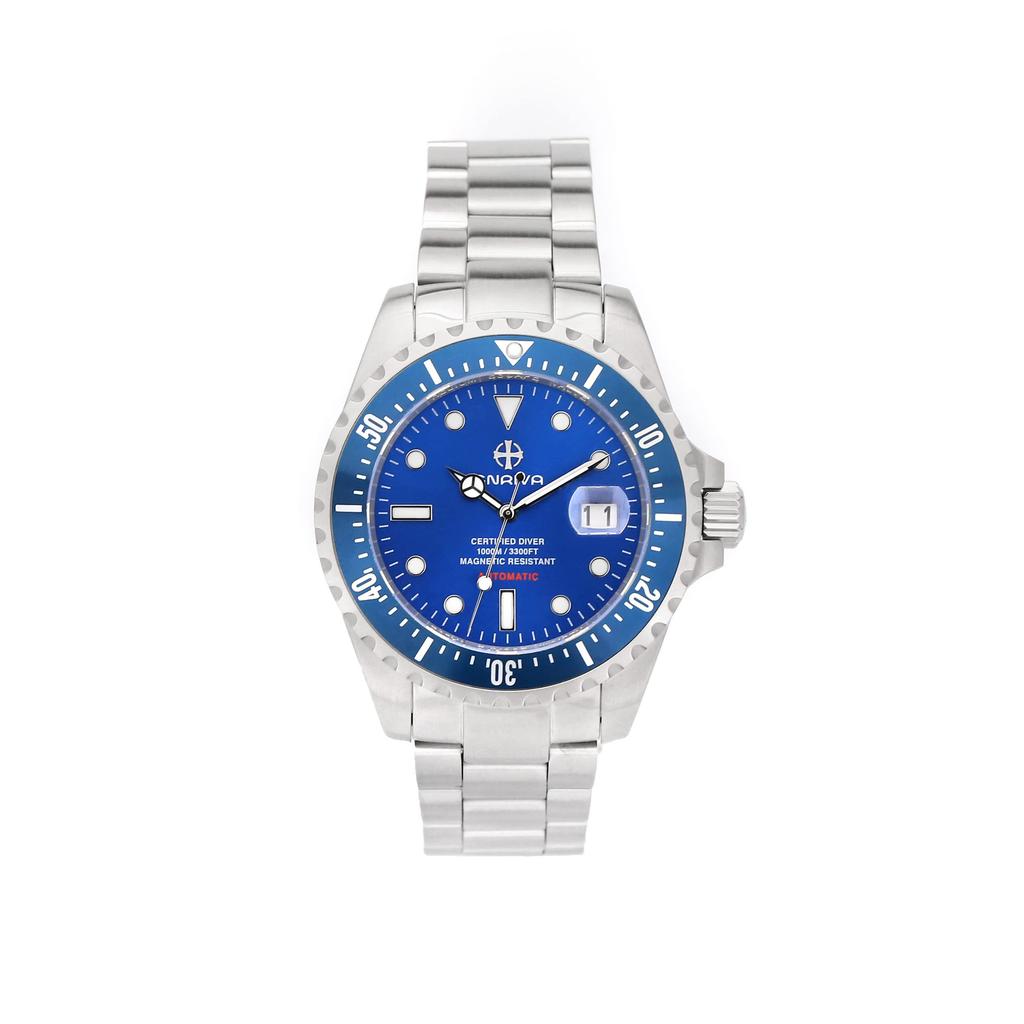 ENRIVA Watch Automatic Watch Automatic Date Display Blue Diver's 100ATM,