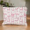 Hand-Drawn Bow & Star Pattern Velvet Zip Bag - Lightweight Cosmetic & Toiletry Organizer with Secure Zipper, Mixed Colors, Unisex Gift for Women