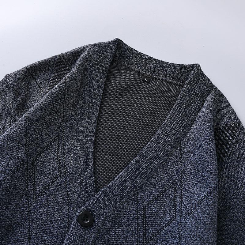 Men S V Neck Loose Knit Cardigan Sweater For Middle Aged Dad
