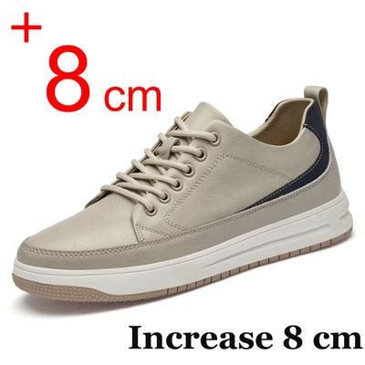 Skórzane buty podwyższające dla mężczyzn Wkładka 6 cm 8 cm Obcasy Casualowe buty podwyższające wzrost Męskie Nowe Męskie Sneakersy Buty podwyższające Wygodne