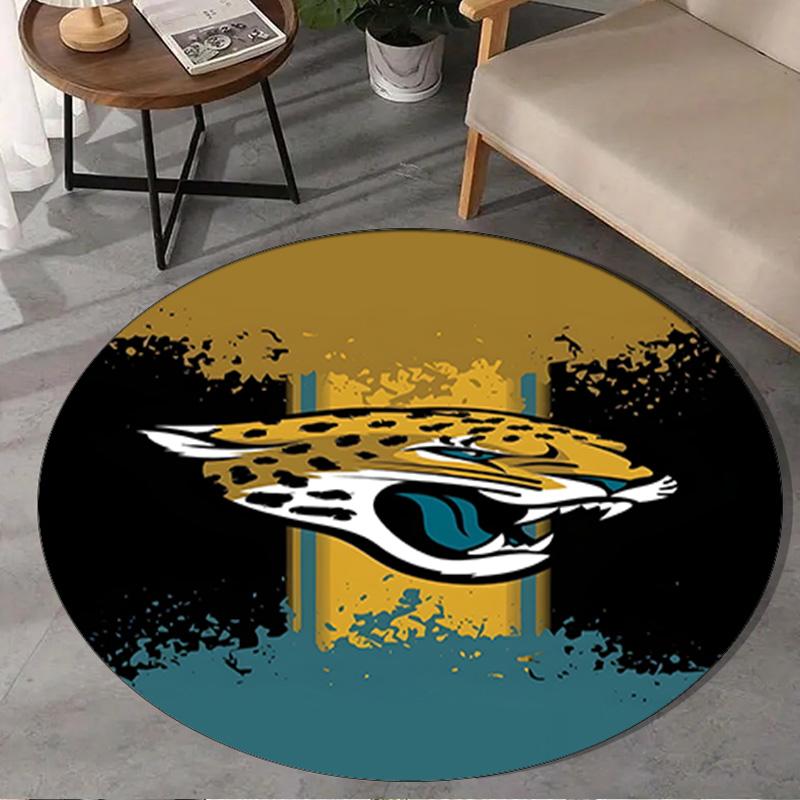 Jaguar Team Spirit Round Rug for Livingroom,Bedroom, Palyroom, Chair Rug, Area rug, Circle Carpet, Large Size Fan Christmas gift