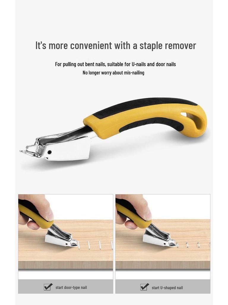 Three-in-One Handheld Woodworking Staple and Brad Nailer for Cabinets and Sofas