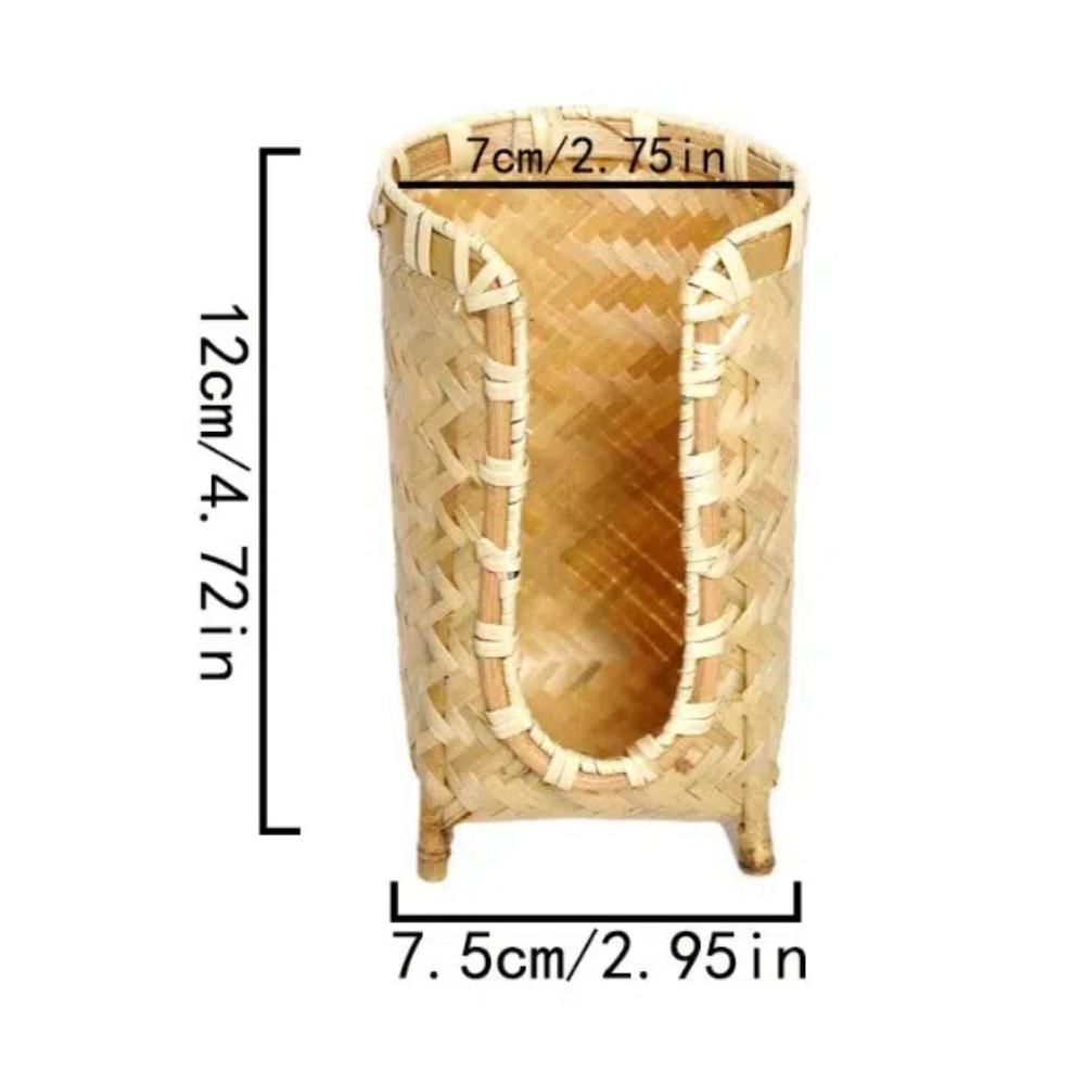 Retro Cup Holder Rack Handmade Paper Cup Dispenser Multipurpose Tea Cup Storage Basket  Countertop