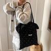 2025 spring and summer new mesh shoulder bag fairy wind lotus leaf edge handbag female vacation sewn chiffon tote bag