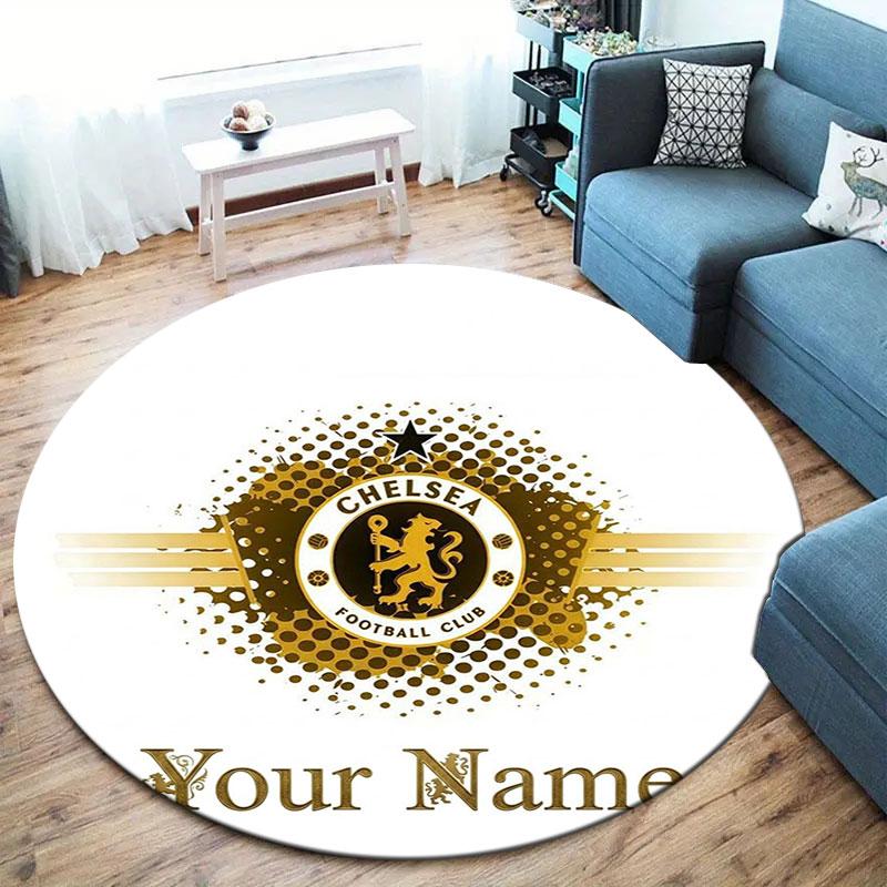 Chelsea F Custom Name Round Area Rug,Carpet Rug for Living Room Bedroom Sofa Playroom Decor,Non-slip Floor Mat