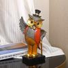 American Home Decor Creative Owl Gentleman Lady Sculpture Interior Vestibule Living Room Desktop Animal Figurines Decoration