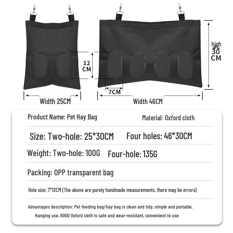 Large Capacity Hanging Hay Bag for Small Pets - Rabbit, Guinea Pig, Chinchilla Feeder