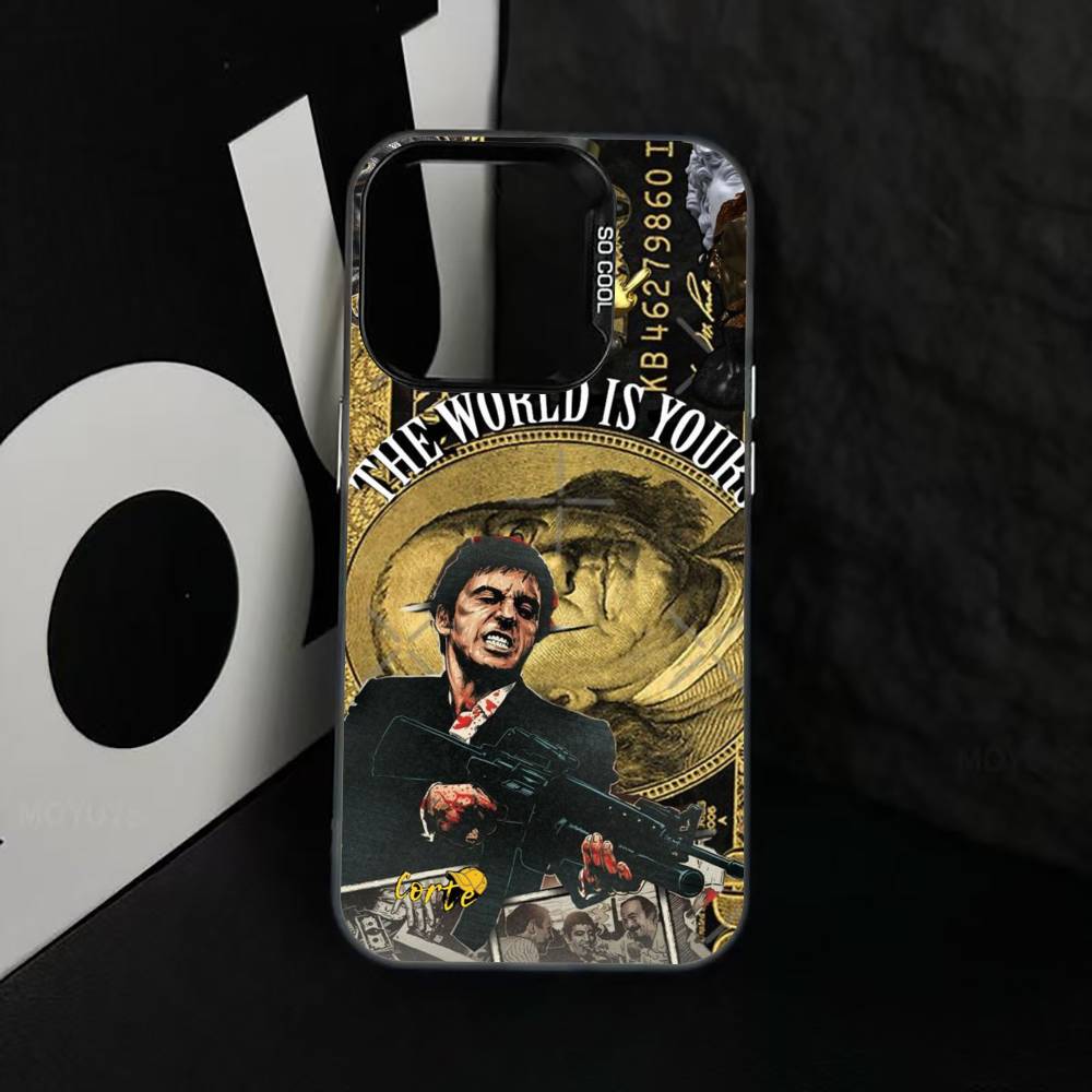 S-Scarface T-Tony Phone Case For iPhone 17,16,15,14,13,12,11 Plus,Pro Max,XS,Colorful Silver Black Cover