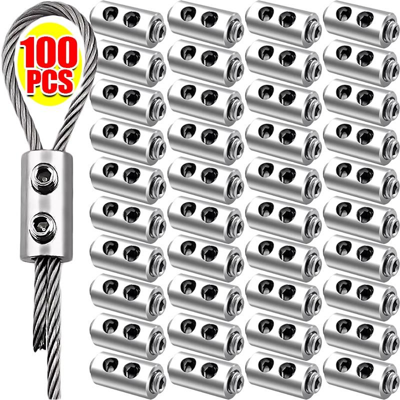 

Wholesale Steel Wire Rope Clamps Double Hole Suspension Cable Clamp Cross Screw Adjustment Telescopic Lock Fastener Copper Clips 10PCS