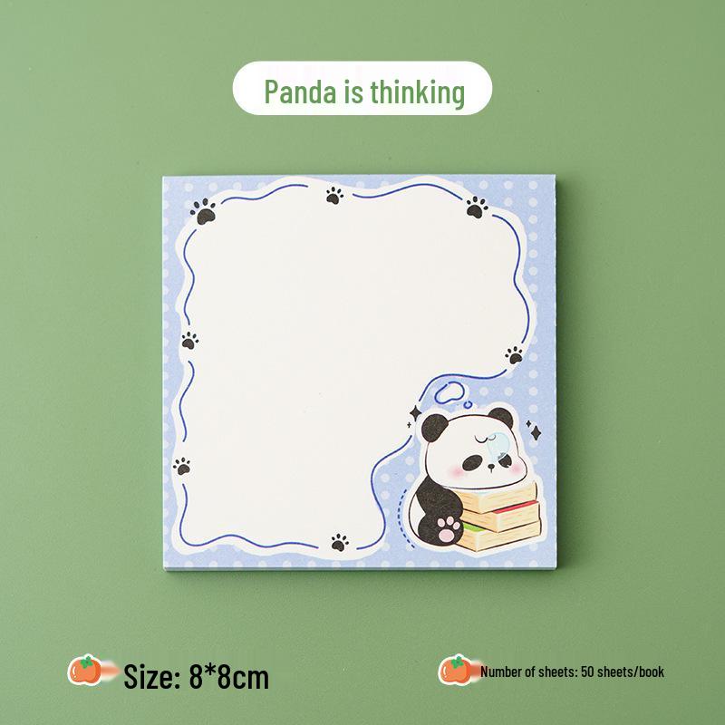 

Cartoon Panda Non-Adhesive Sticky Notes - Cute, Portable Memo Pad 50 sheets