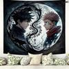 Jujutsu Kaisen Gobelin Ścienny Estetyczny Dekor Ścienny Drukowany Tkaninowy Koc Dekoracyjne Gobeliny Do Sypialni Salonu Wystrój Domu
