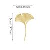 French Style Ginkgo Leaf Brooch Vintage Metal Glossy Corsage Ornament Long Leaf Pin  Women