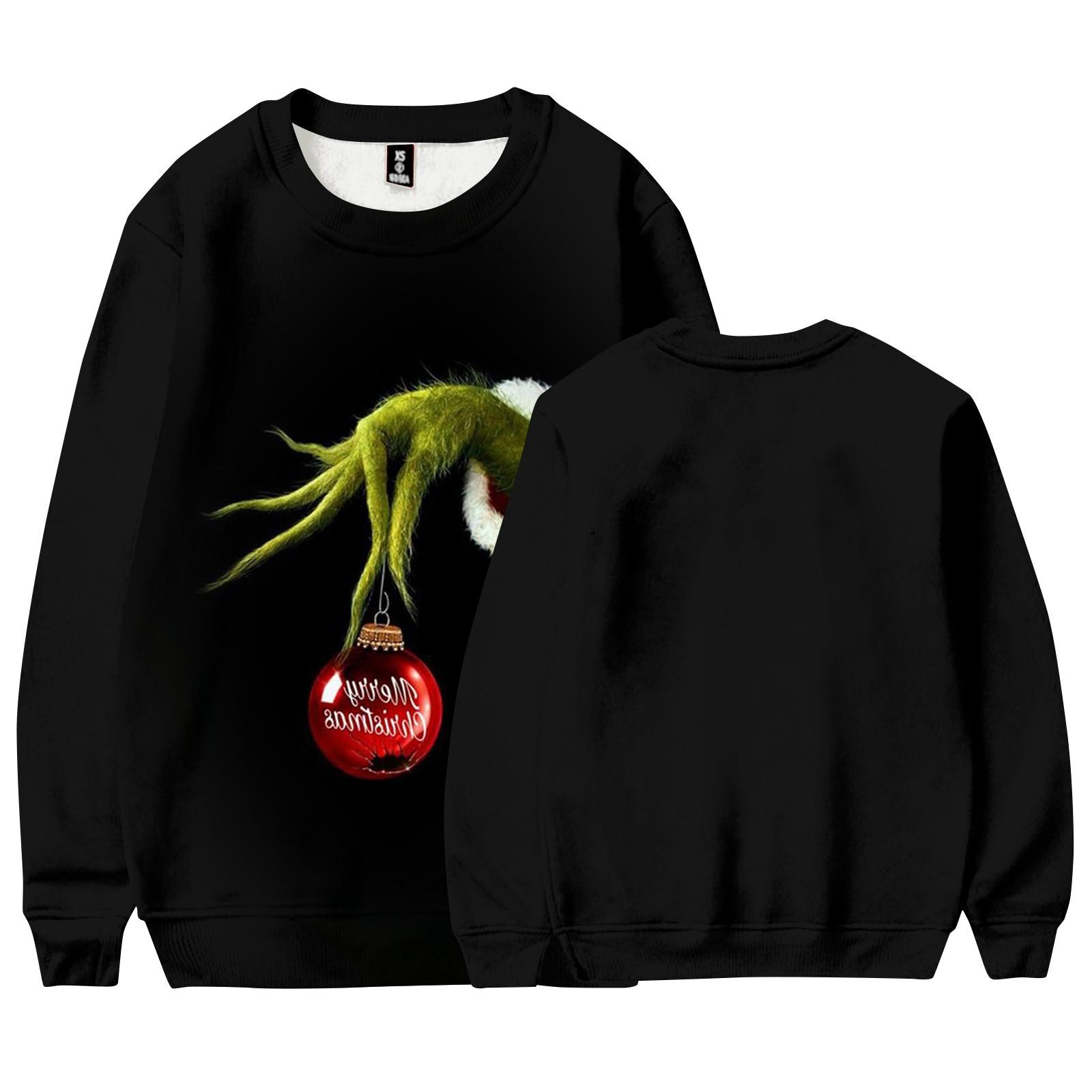 

Женская модная повседневная однотонная толстовка с длинным рукавом XXL чёрный