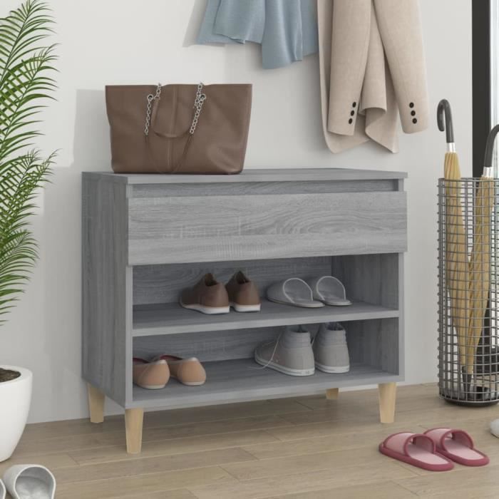 VidaXL Armoire à chaussures Sonoma gris 70x36x60 cm Bois d'ingénierie 819762