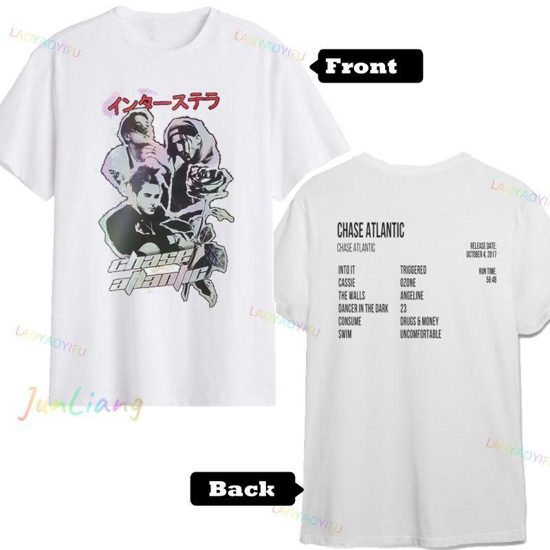 Band CHASE ATLANTIC Tour 2025 Tshirt Summer Shortsleeved Mens Tshirt The hiphop rock and gothic style clothing of the fans