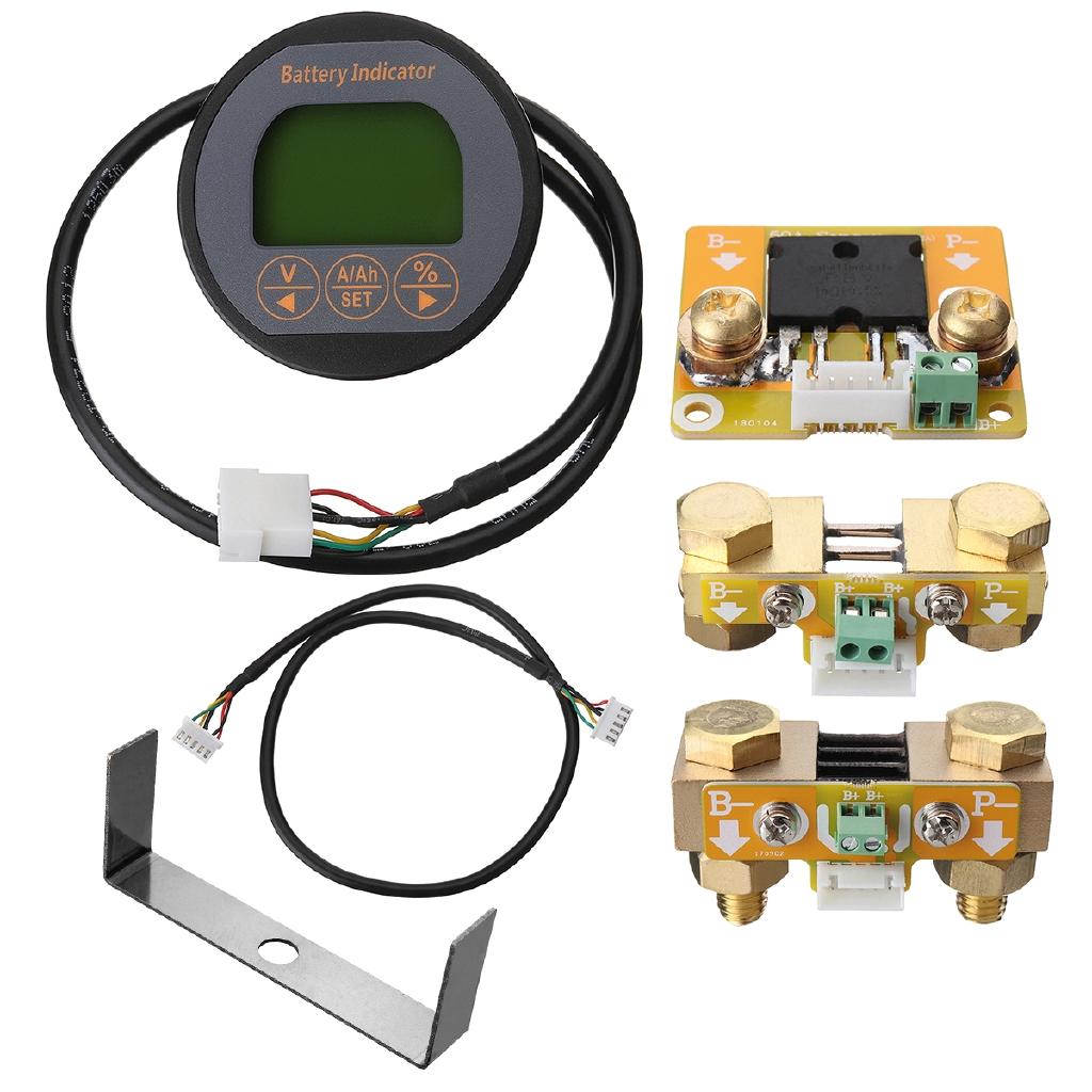 12V 24V Car Boat Battery Capacity Voltmeter Current Tester Waterproof LCD Digital Car Boat Lead-acid 18650 Battery Indicator