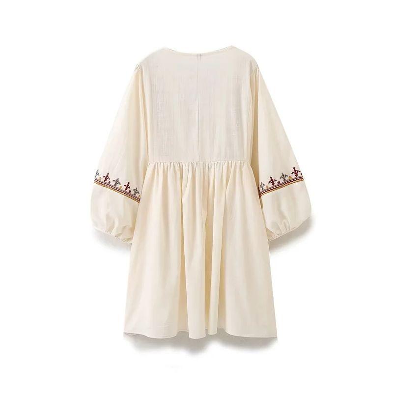 Jnleaog Summer New Arrival Women's Clothing Fashion Style Fashion All-Match Patchwork Embroider Short Dress 5770042