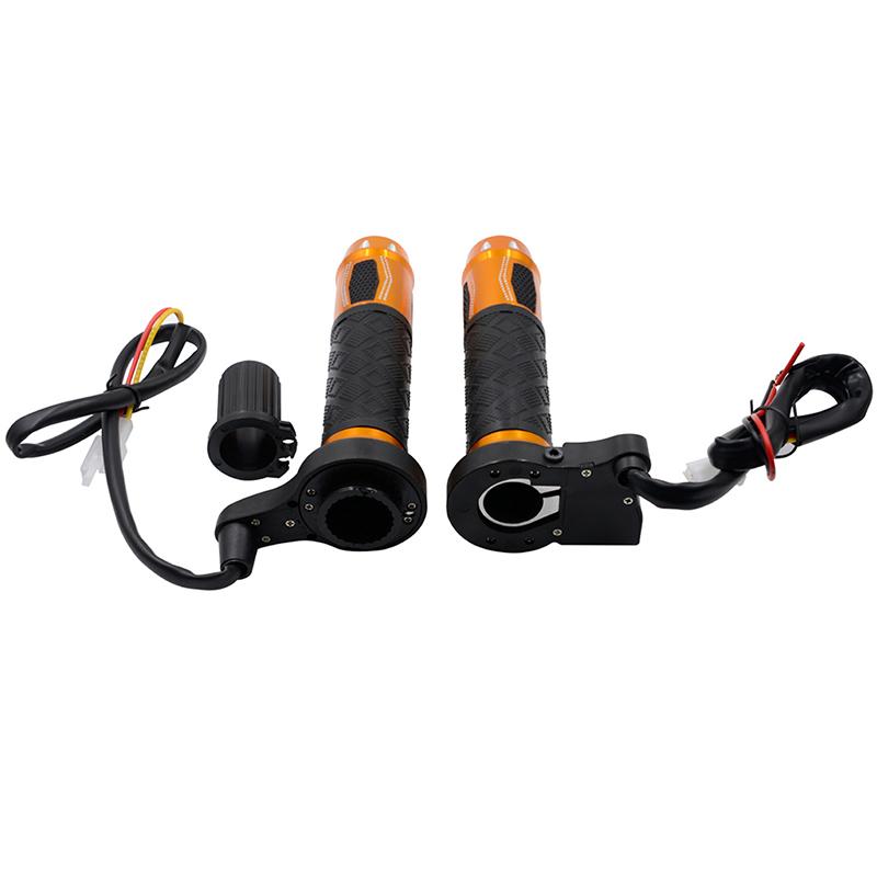 2pcs Motorcycle Electric Heated Grip Handlebar Aluminum Alloy Glod for 7/8” 22mm Handlebars Motorcycles ATV Scooters