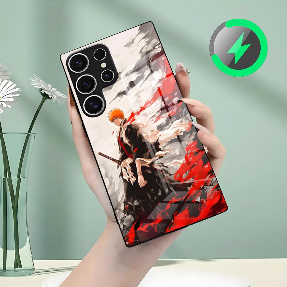 B-Bleach Phone Case For Samsung S26 S25 S24 S23 S22 S21 S20 Edge Ultra Plus FE For Magsafe Glass Case